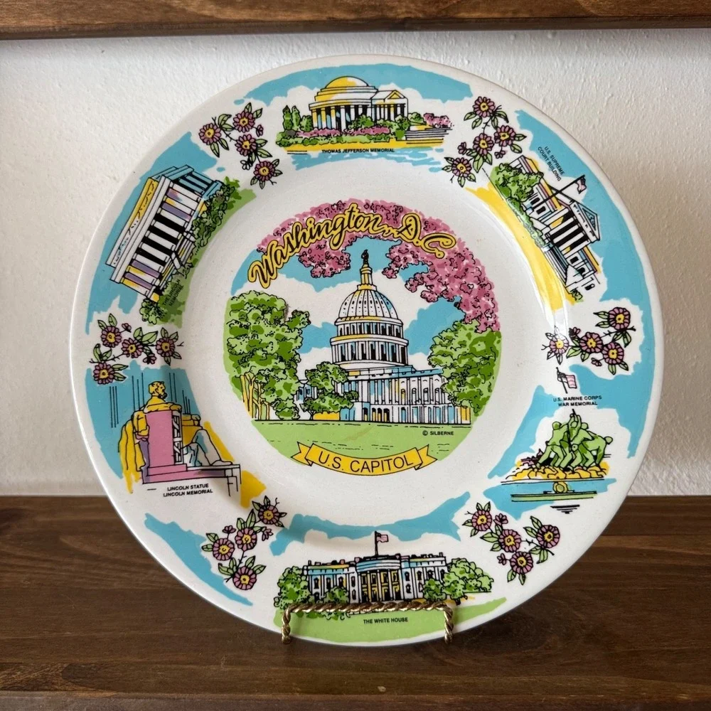 Vintage Washington DC Souvenir Decorative‎ Plate US Capitol Wall Plate